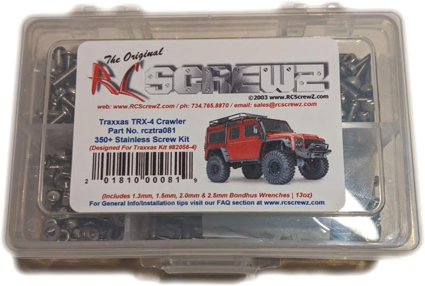 TRA081 - Compatible with Traxxas TRX4 TRX-4 (82056-4) Stainless Steel Screw Kit