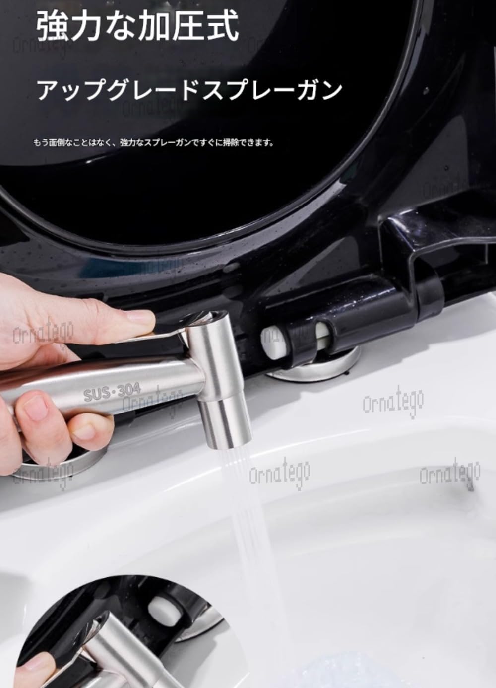 Ornatego【3連独立蛇口】壁掛け式ステンレス製 洗濯機・スプレーガン同時接続可能 高耐久鉛フリー設計 バルコニー/庭/浴室の水