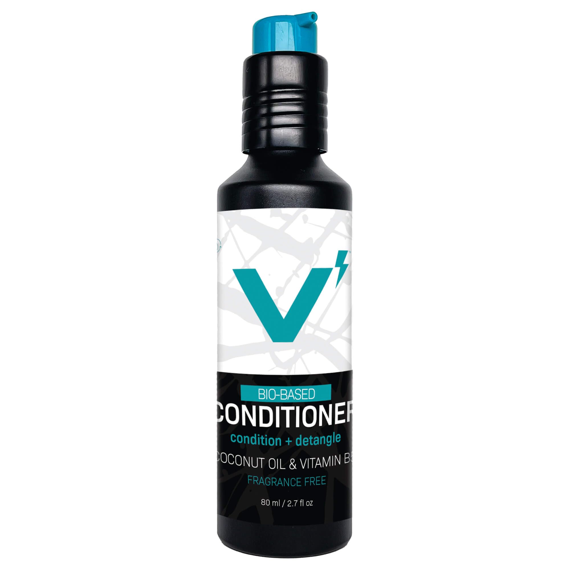 VOLT Conditioner - Bio-Based Natural Formula with Organic Coconut Oil & Vitamin B5, Fragrance-Free, 2.7 Oz (80ml) Refillable Aluminum Bottle