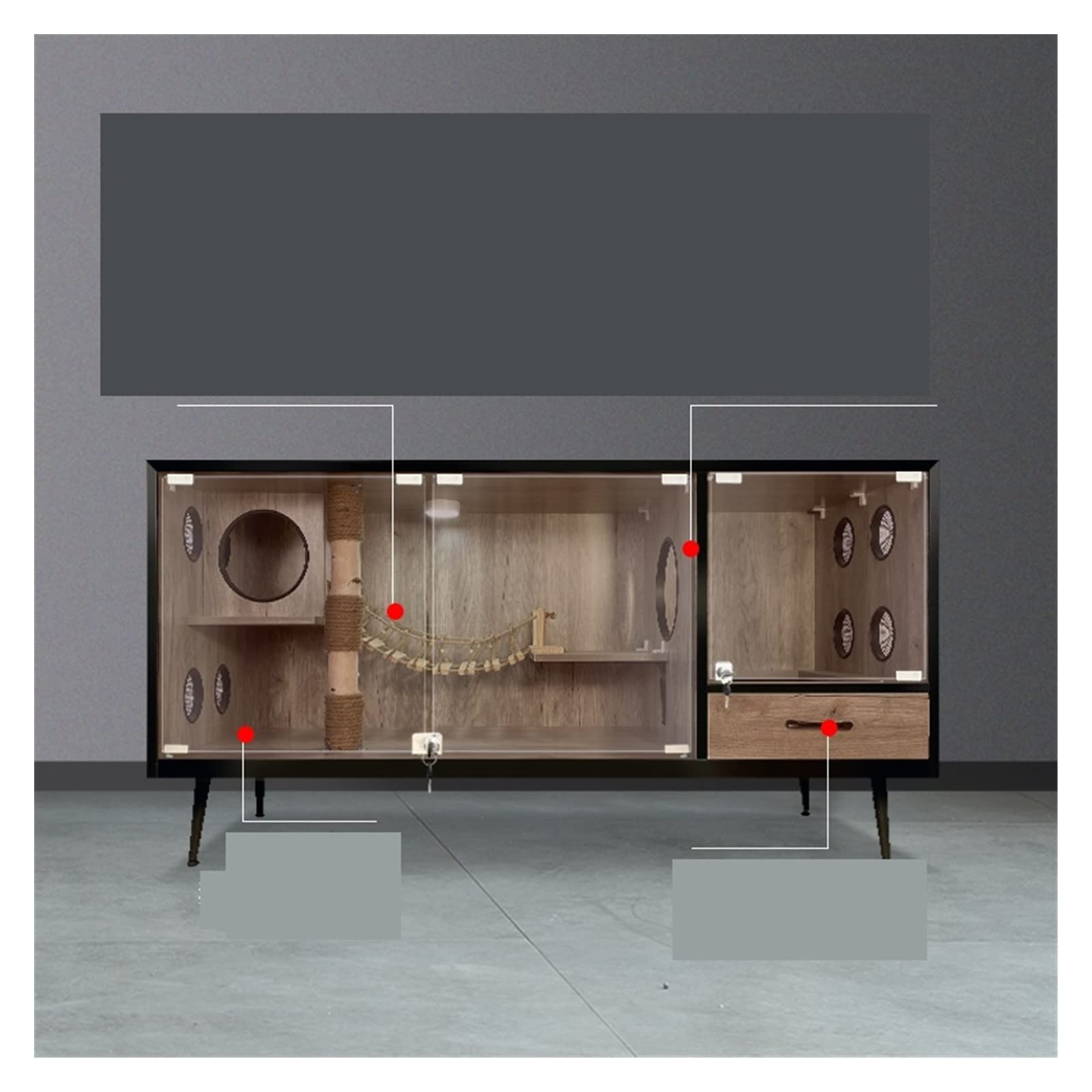 Casa per Gatti Luxury Cat Litter Cat Villa Four Seasons General Deeping Room Cat Gage Cage Cat House Pet può essere personalizzato Casetta per Gatto (Color : Breathable style)