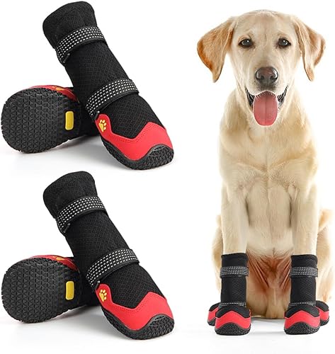 Miniatura 8 de Botas de nieve antideslizantes para perros, zapatos impermeables para perros pequeños, medianos y grandes, con correas reflectantes, botas para