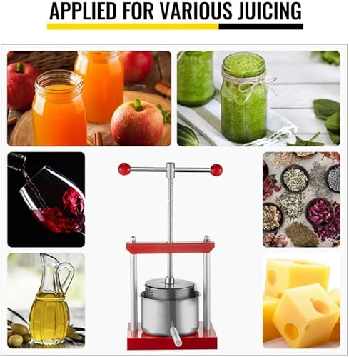 Miniatura 6 de Prensa manual de vino de frutas para cocina, extracción eficiente de jugo, separador de residuos, ahorro de tiempo, ideal para limón, sandía, fresa