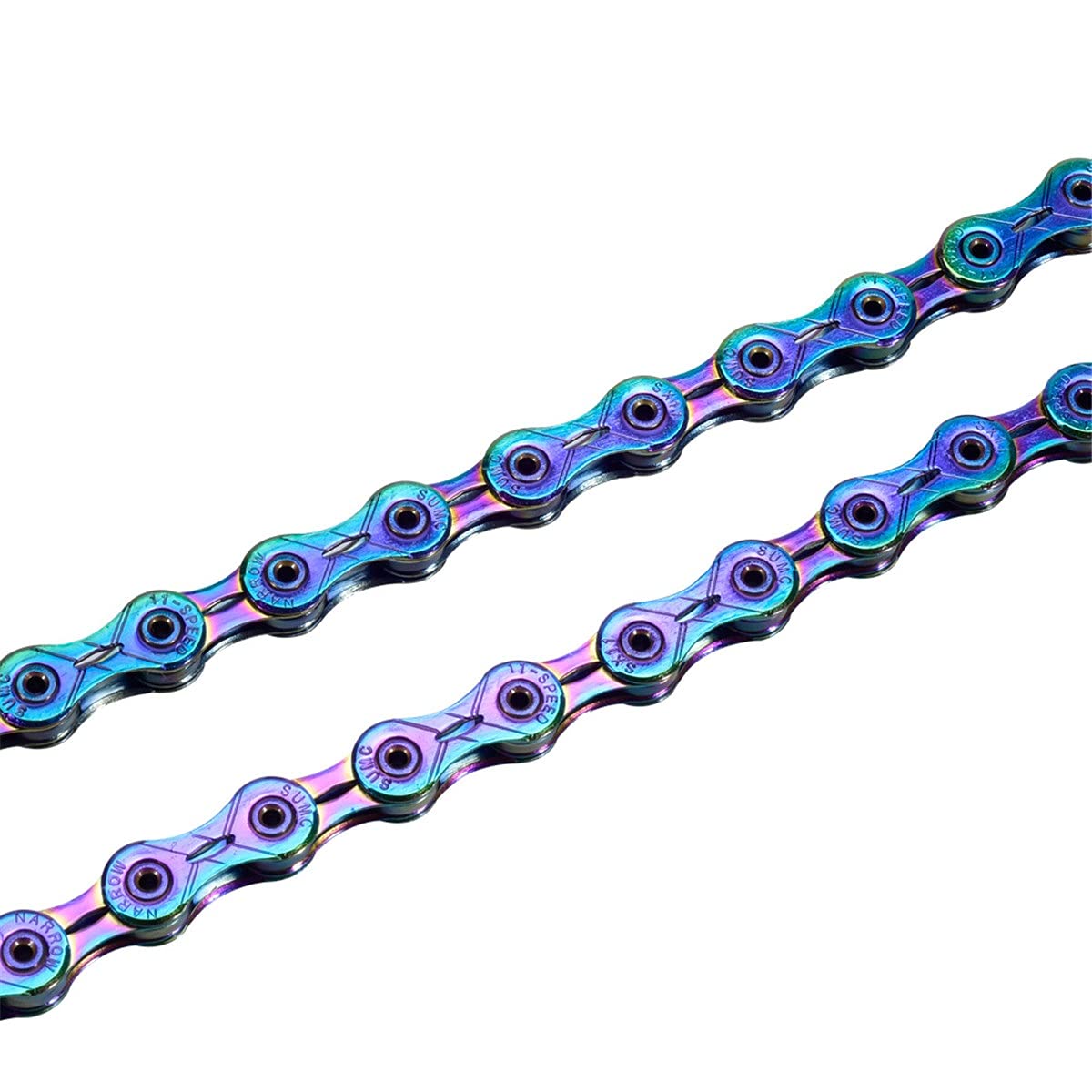 BATLAM Fahrradketten 9/10/11/12-fach Hohle Mountainbike-Kette Hochfestes Fahrrad-Umwerfer-Kettenzubehör für die meisten Fahrräder (Color : Rainbow, Size : 9S) (Rainbow 9S)