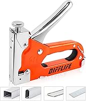 Difflife Heavy Duty 4-in-1 Manual Brad Nailer & Stapler with 2400 Staples, Adjustable Power for Woodworking Crafts DIY