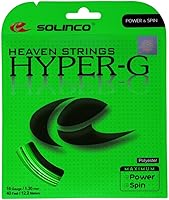 Solinco Hyper-G Tennis String Set 16G/1.30mm Green - Square Co-Poly for Max Spin, Power & Control