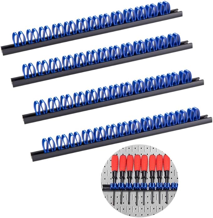 Porta Cacciaviti Da Parete 3-H - 4 Pezzi Blu, Clip Ad Alta Tensione Per Garage - Foto 9