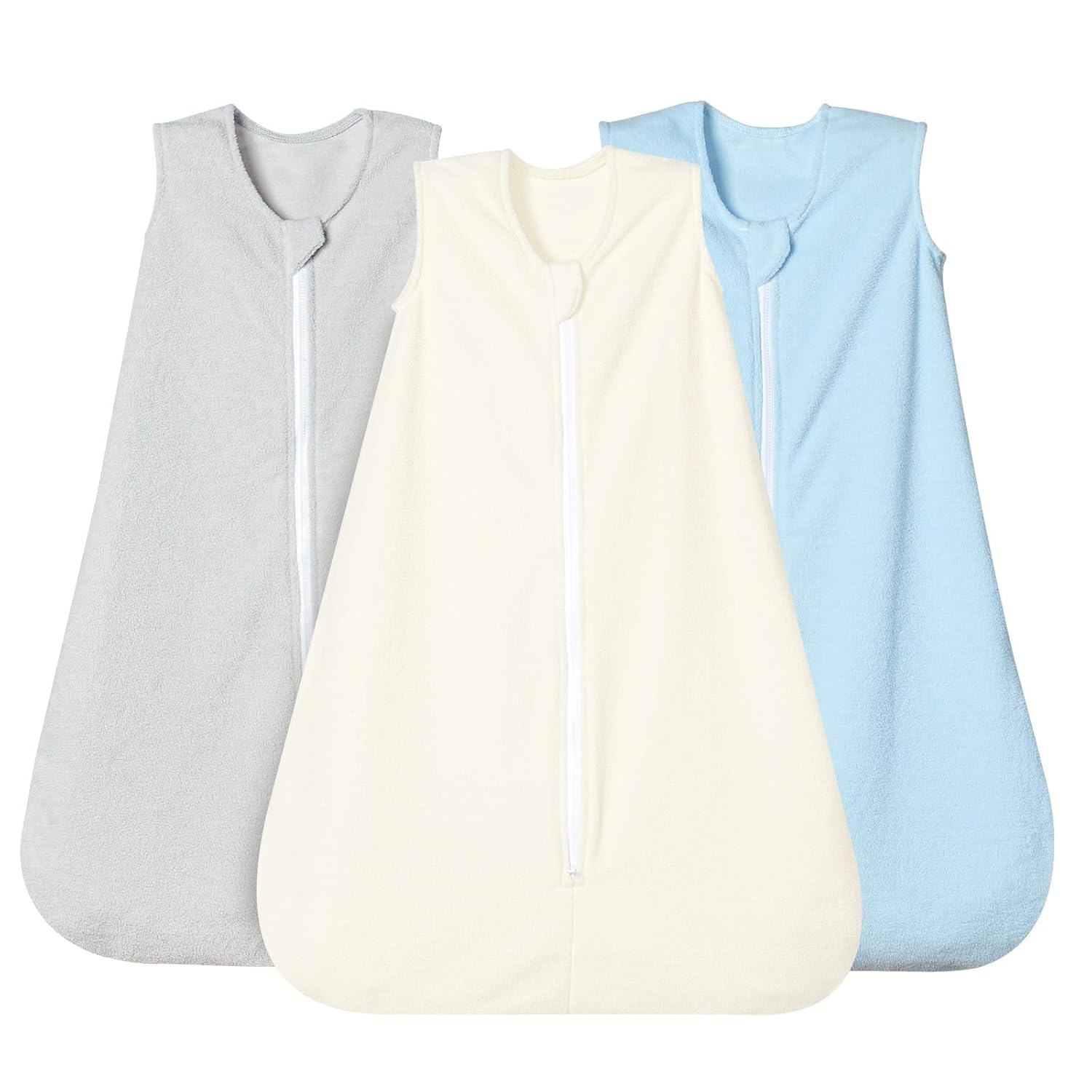 david’s kids 3 Pack Micro Fleece Baby Sleep Sack 12-18 Months, Soft Baby Wearable Blankets with 2-Way Zipper, Comfy Sleeping Bags for Toddler Boys Girls, Large Size, Snow White & Grey & Blue david’s kids 3 Pack Micro Fleece Baby Sleep Sack 12-18 Months, Soft Baby Wearable Blankets with 2-Way Zipper, Comfy Sleeping Bags for Toddler Boys Girls, Large Size, Snow White & Grey & Blue