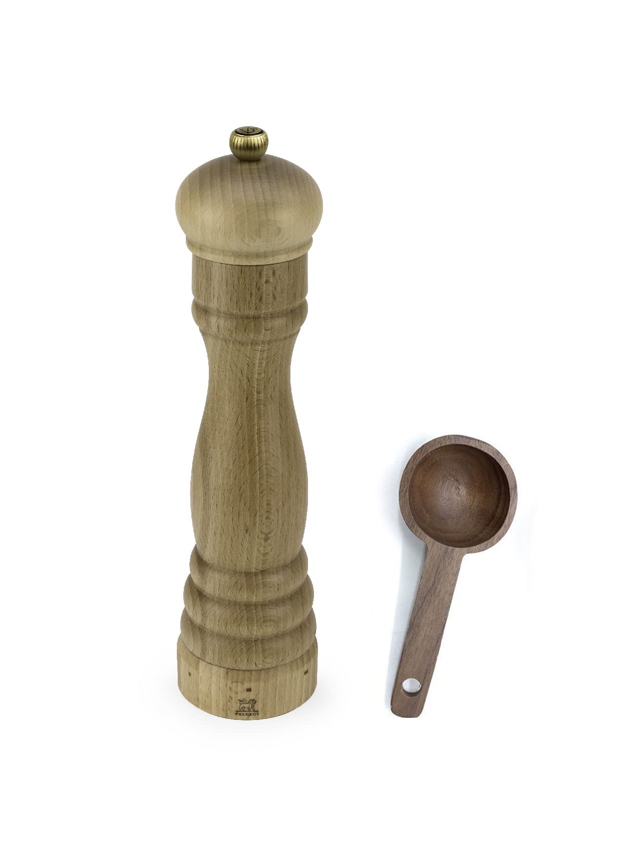 Peugeot Auberge U'Select 10.75 Inch Pepper Mill W/Wooden Spice Scoop (Natural)