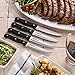 Farberware 4-Piece Full-Tang Triple Rivet 'Never Needs Sharpening' Stainless Steel Steak Knife Set, Black