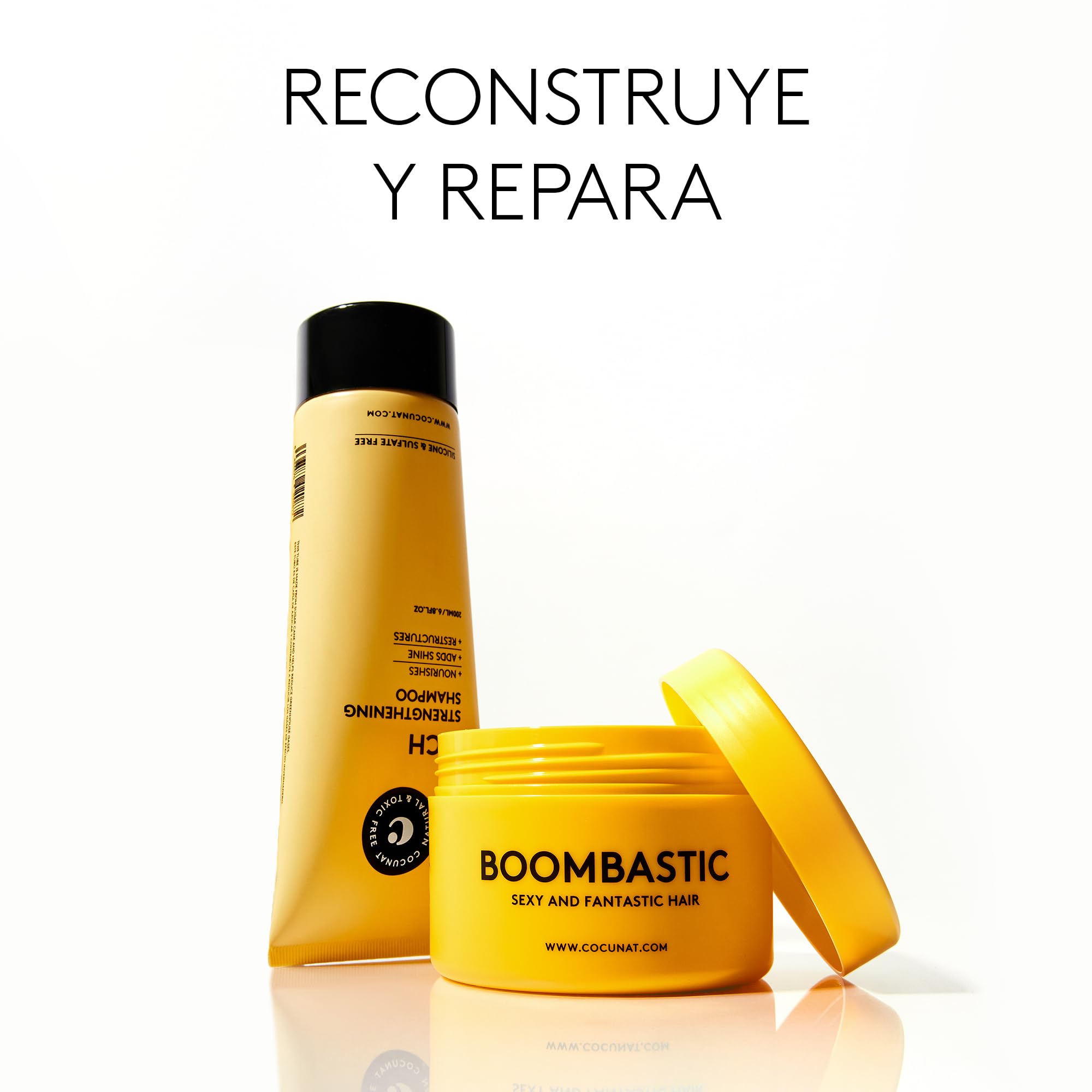 COCUNAT Champú Fortalecedor RICH + Mascarilla Boombastic Método Curly | Mascarilla Mascarilla Ultra- Nutritiva. Limpia, nutre, define y elimina el frizz. Sin siliconas ni sulfatos. 2x200ml.