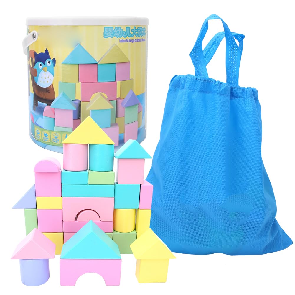 EOJDDPA Juego de bloques de construcción de madera DIY de 32 piezas, juguete para regalo educativo temprano para niñas y niños
