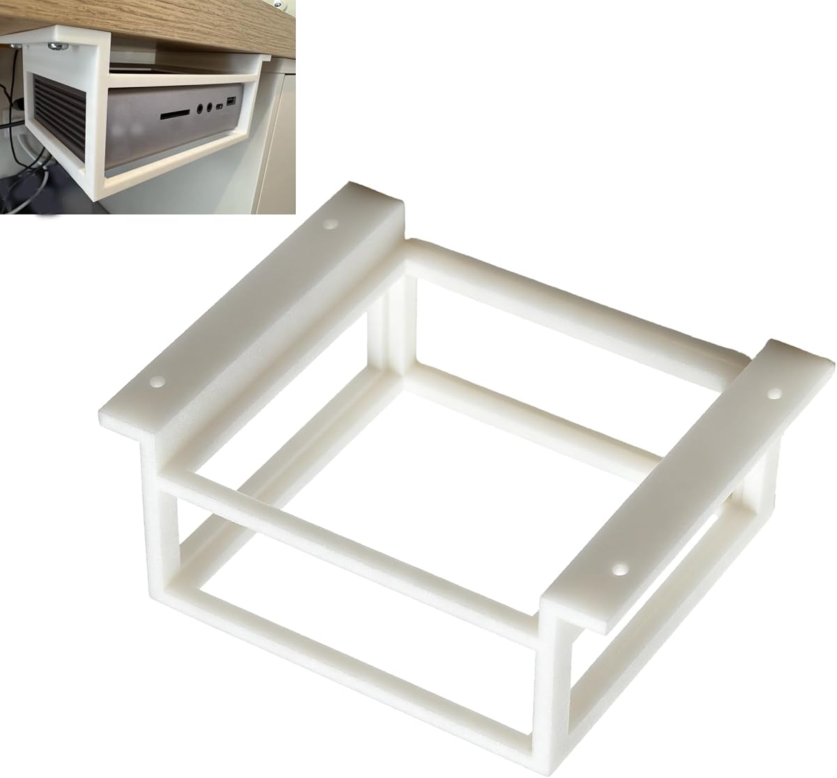 Soporte para debajo del escritorio compatible con Caldigit TS3 Plus blanco 1 paquete | Soporte de base ventilado para configuración de escritorio, organizador de accesorios de computadora que ahorra espacio