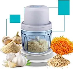 Mini Processador Triturador Alimentos Alho Cebola Elétrico Potente Usb Recarregável Moedor Sem fio