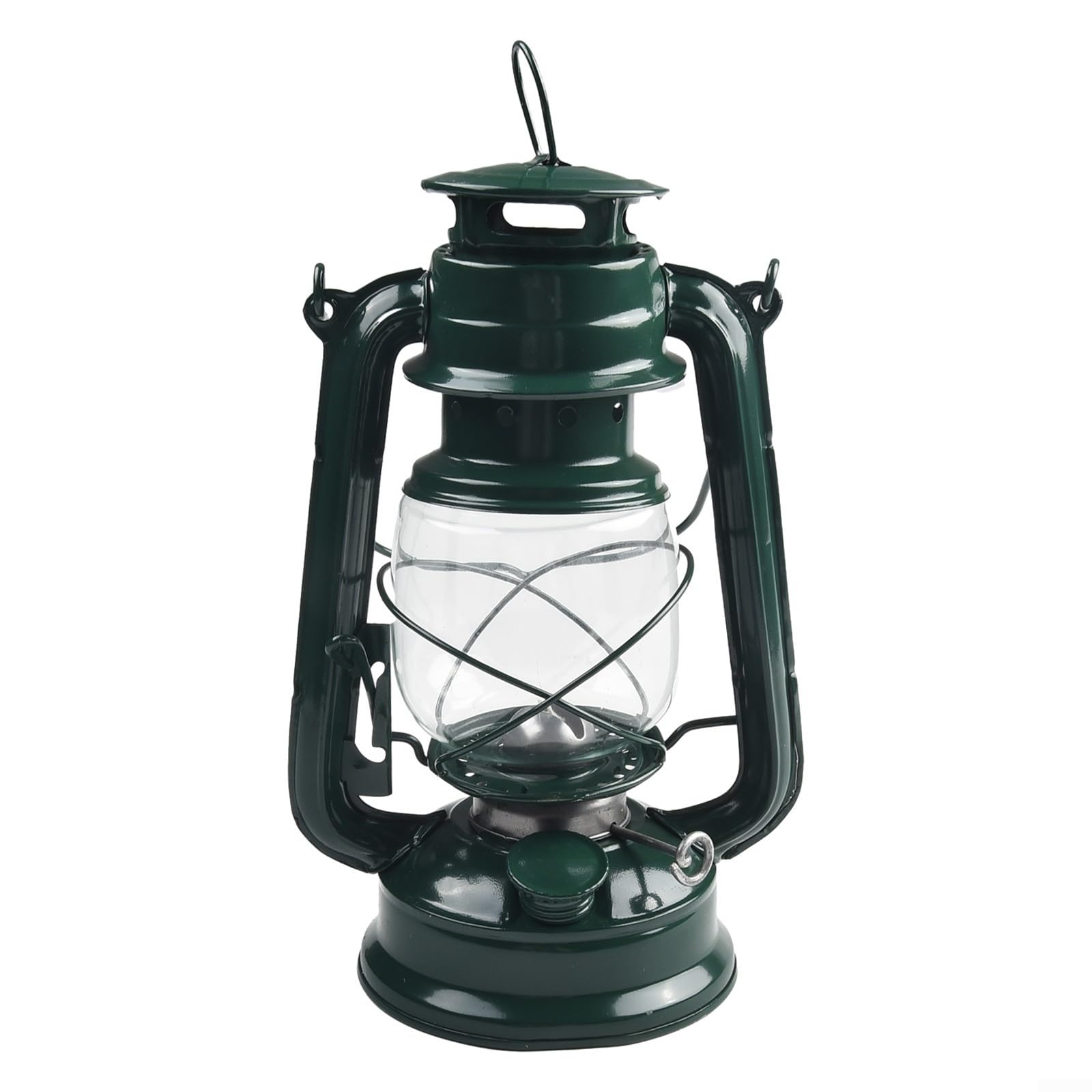 Lampade al cherosene in stile rétro, lampada a olio vintage con manico, lampada da tavolo per casa, giardino, campeggio Citronella (Verde-25CM)