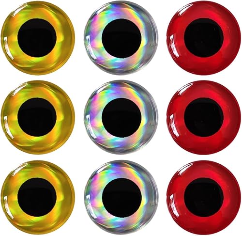900pcs Surtido 3D Simulación Láser Señuelo de Pesca Ojos Artificiales Ojos de Pez para Pesca Señuelo 0.315 in 0.394 in 0.472 in