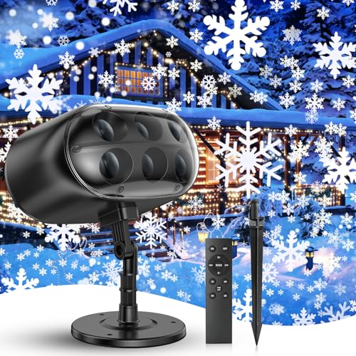 Projektor Weihnachten Aussen - Große Dynamische LED Schneeflocken...