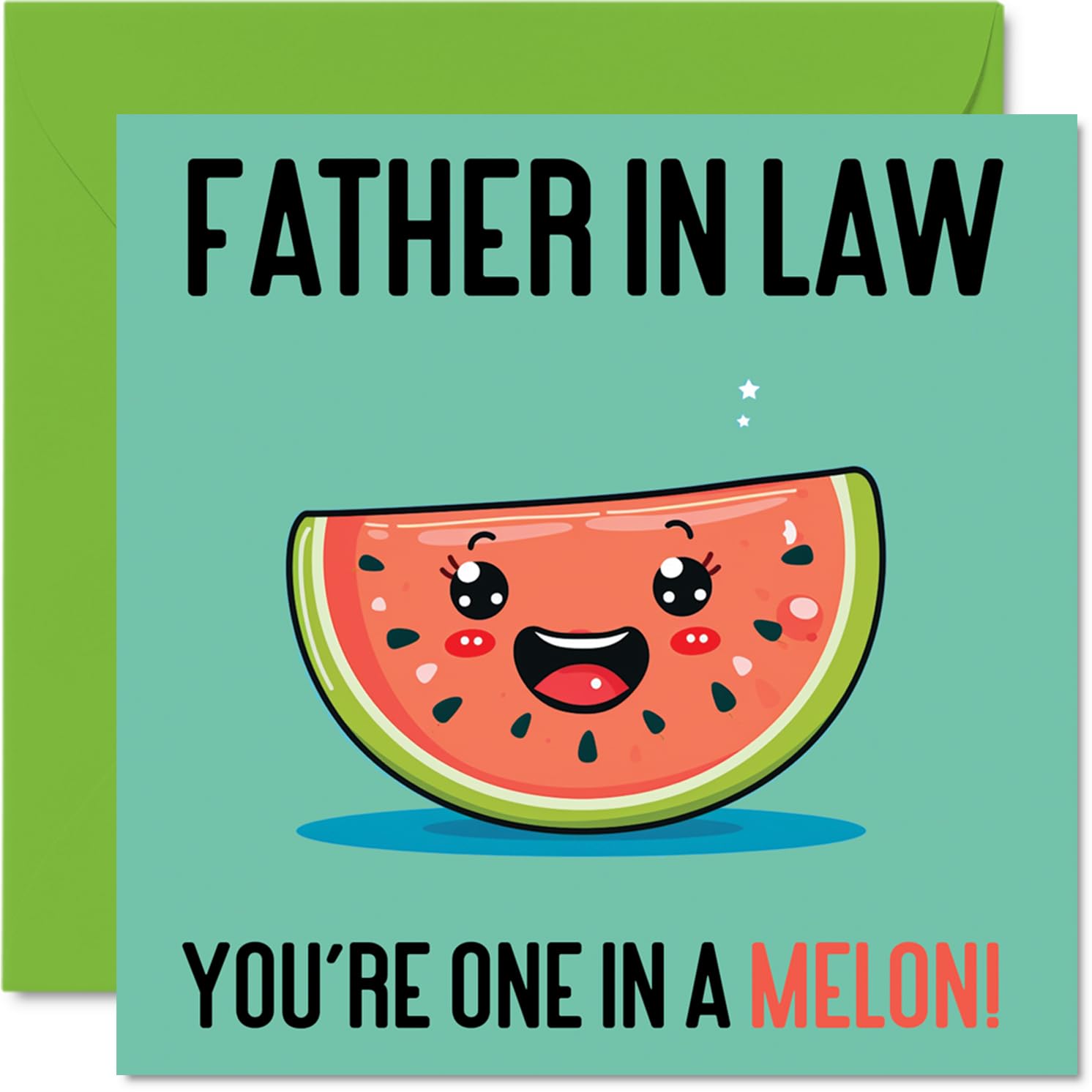 Birthday Cards for Father in Law In A Melon - Funny Happy Birthday Card for Father-in-Law from Son Daughter Law, Fathers Day Card Dad Law, 145mm Joke Greeting Cards Men Him