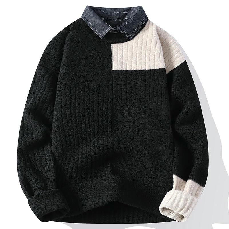 Pull en tricot pour homme chaud à col rond idéal pour les sorties d'automne - 2