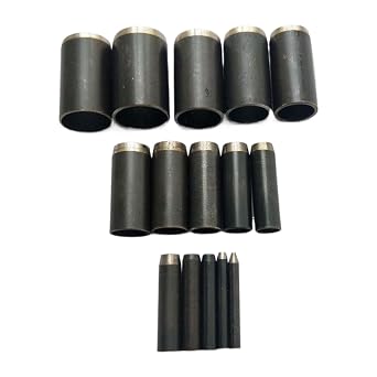 Leather Hole Punch Kit - 15 Piece Eyelet Punch Set, Sharps Steel Round Punchs Tool, Multi-Diameter Hole Cutter, Professional Craft Tool | Heavy Duty Puncher for Bag Belt Shoe Creation Projects
