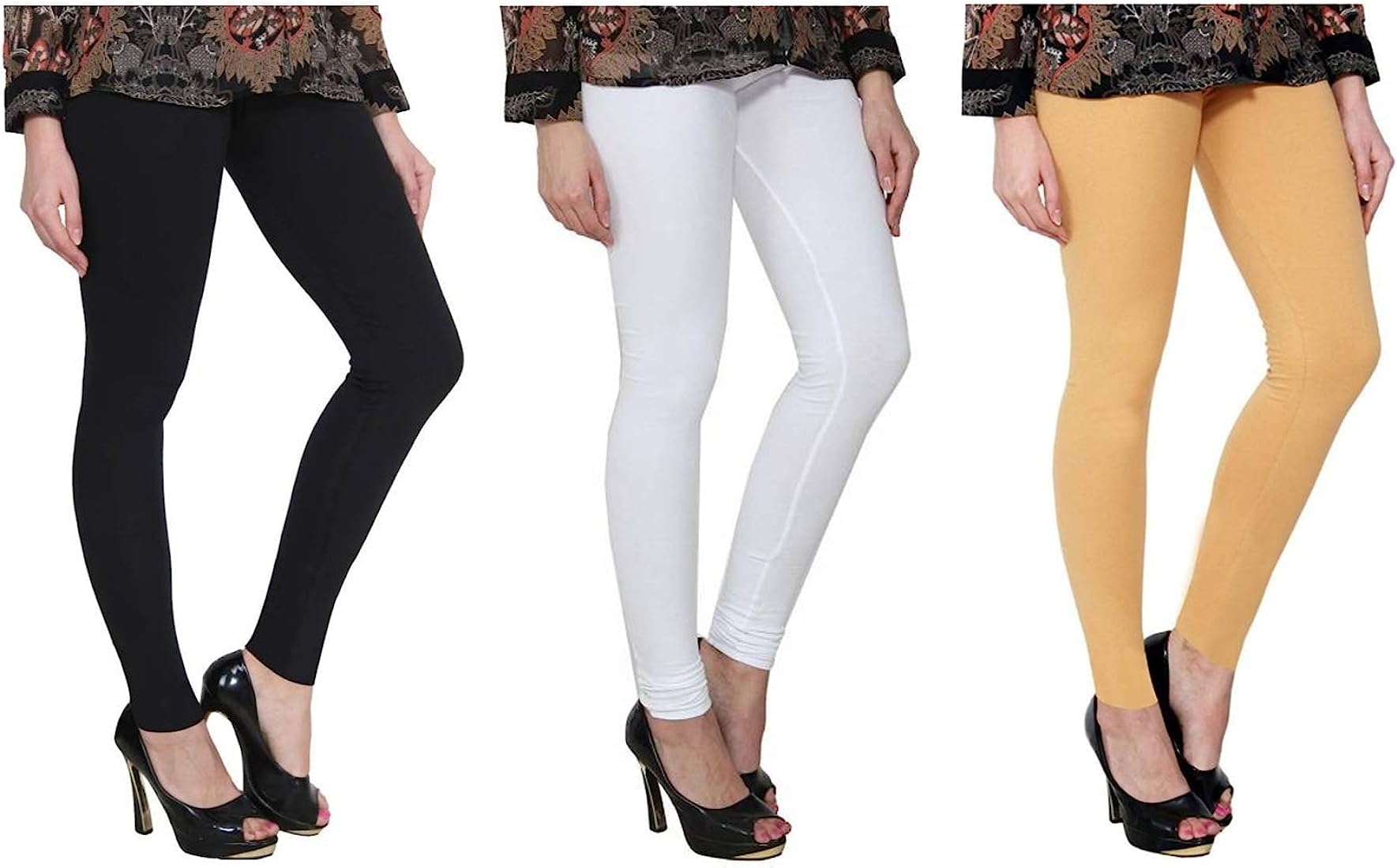Women Leggings Multi Color Combo Pack 3 | REGULER Cotton Leggings-picture-21