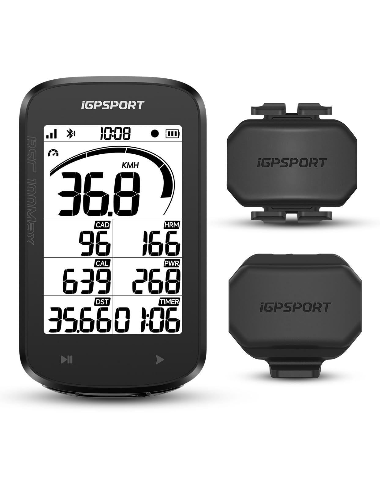 iGPSPORT BSC100MAX Compteur Velo sans Fil et CAD70 Capteur de Cadence+SPD70 Capteur de Vitesse