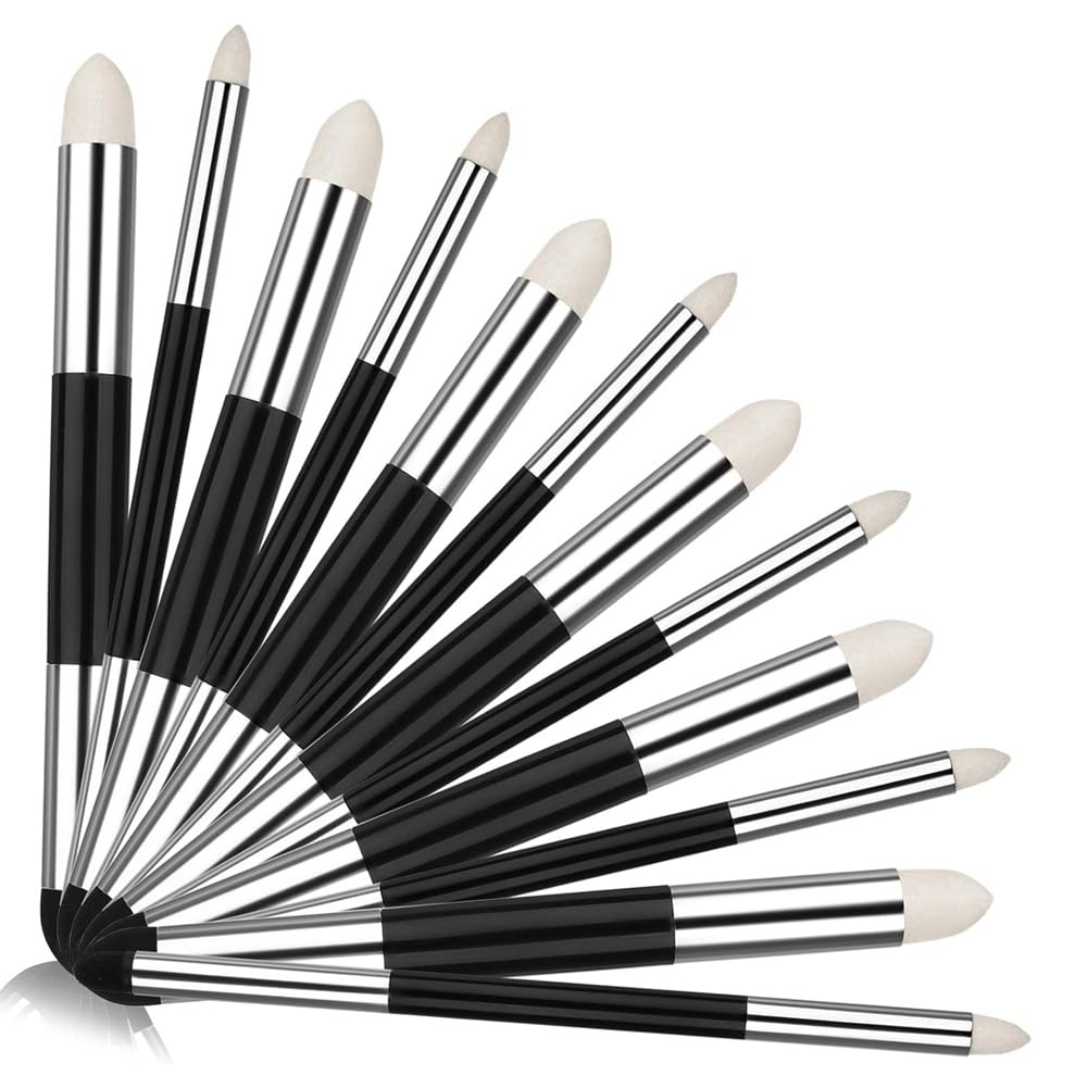 Yopeissn Black/White 12 Pcs Artist Blending Sponge Pen Double Headed Washable Rubbing Sponge Brush As Shown Drawing Tools Dual Tip Sketching Wipe Pen