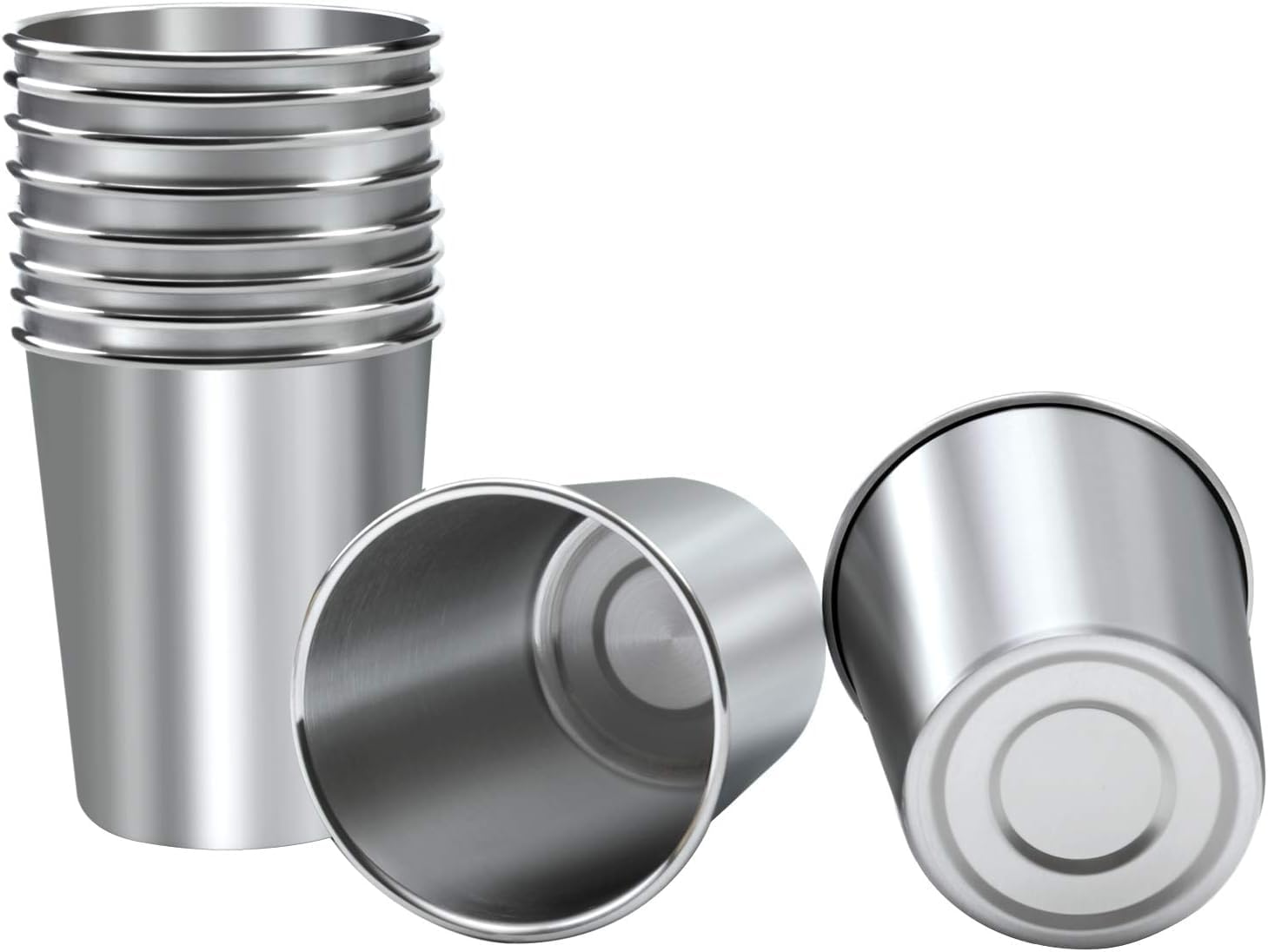 Ruisita Resinta 10 Pieces 8 Ounce Stainless Steel Cups Metal Pint Cups Shatterproof Drinking Glasses for Kids or Adults (8 oz)