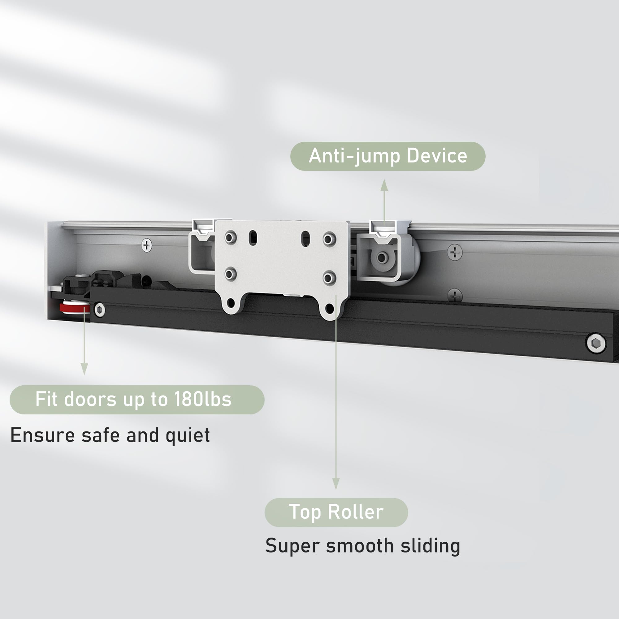 Condition photo showing New/Like New for 32'' Concealed Barn Door Hardware Kit with Soft Close Mechanism,Invisible Wall Mount Aluminum Track, Hidden Barn Door Hardware Kit for Door Opening Width 24" to 28"(Door not Included)