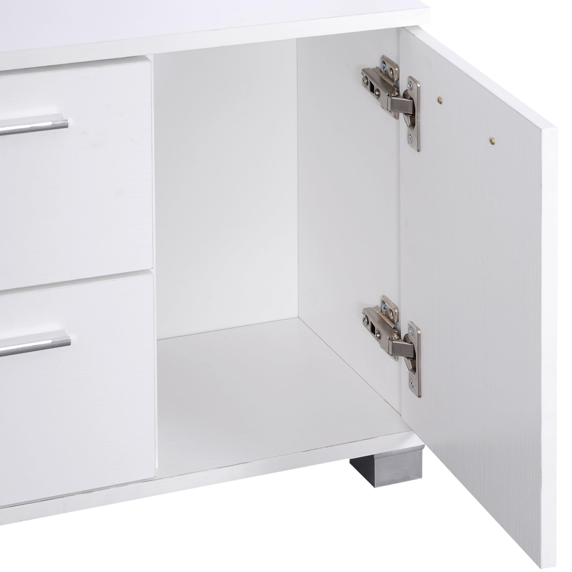 HOMCOM Conjunto de Recibidor de Entrada con Espejo Perchero y Zapatero Muebles de Entrada con 3 Ganchos Estante y 2 Cajones para Pasillo Blanco