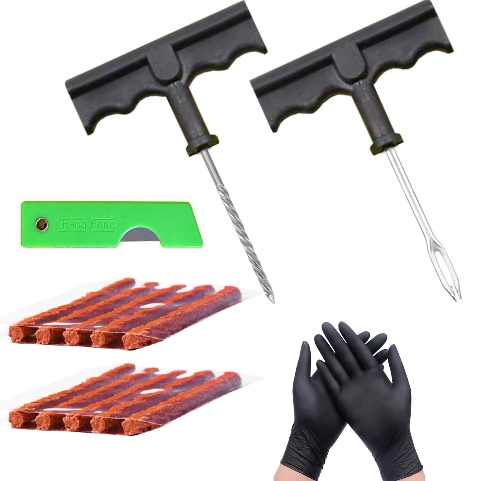 Kit Anti-Crevaison 15 Pièces Pour Pneus - Réparation Rapide Voiture, Moto, Camionnette - Avec Mèches Et Outils