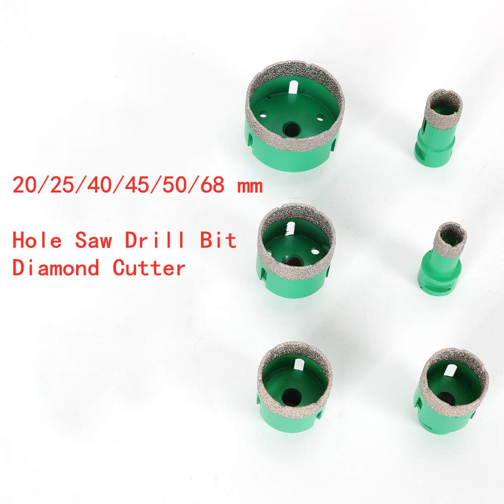 Diamentowe Hole Saw koronki wiertnicze zestaw 6-częściowy M14 Wiertło do płytek gresu 20-68 mm 2 ostrze do piły