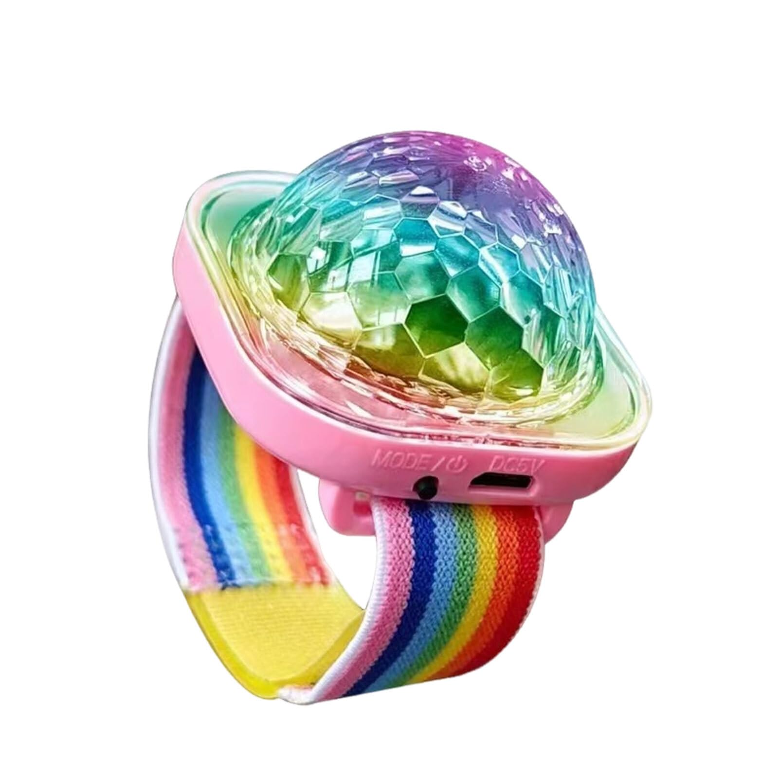 TWISAXC Stage Light Party Companion for Any Occasion Suction Cup Rainbow Stage Light Wrist Bouncing Disco Portable, Pink