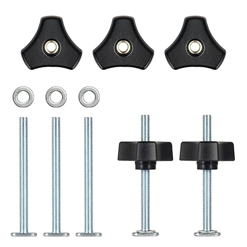 Miniatura 3 de Toolcool M8 - Kit de perillas para riel en T, tornillos de ranura en T de 4 pulgadas con arandelas, accesorios de riel en T para plantillas y