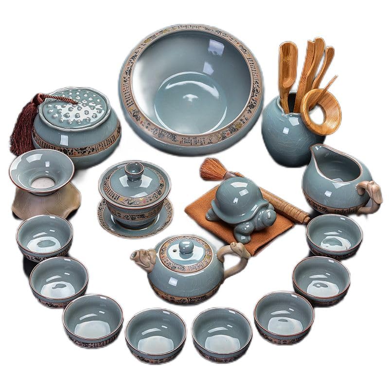 Amazon.com | Usoway 创意陶瓷功夫茶具Tea set 套装家用功夫茶哥窑汝窑 