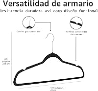 Vista 8 de Yaxa Basics - Ganchos finos de terciopelo antideslizantes para trajes, paquete de 30, color negro