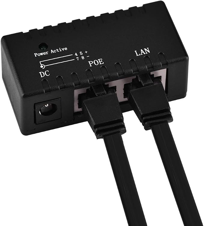 Inyector PoE, adaptador Power over Ethernet para cámaras IP y redes LAN (negro) miniatura 5