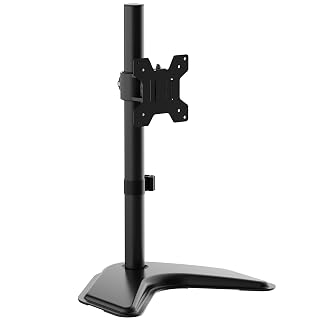 White Mulberry Monitor Stand for Table | Freestanding Height Adjustable Moniter Stand Black Monitor Mount for 17-32 Inch Screens |10kg Load | VESA 75x75/100x100 |
