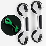 TAILI Shower Grab Bar Glow in The Dark, 2 Pack 12.2 in Grab Bars for Bathtubs and Showers, Shower Handle Shower Rail for Seniors and Elderly,Bathroom Safety Grip Removable No Drilling Waterproof Black