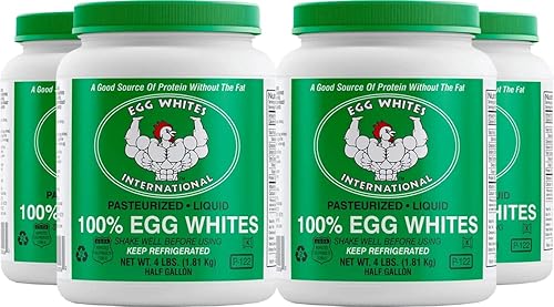 Claras de huevo internacionales 100% puras líquidas AHORA 100% libre de jaula (4 medio galones)