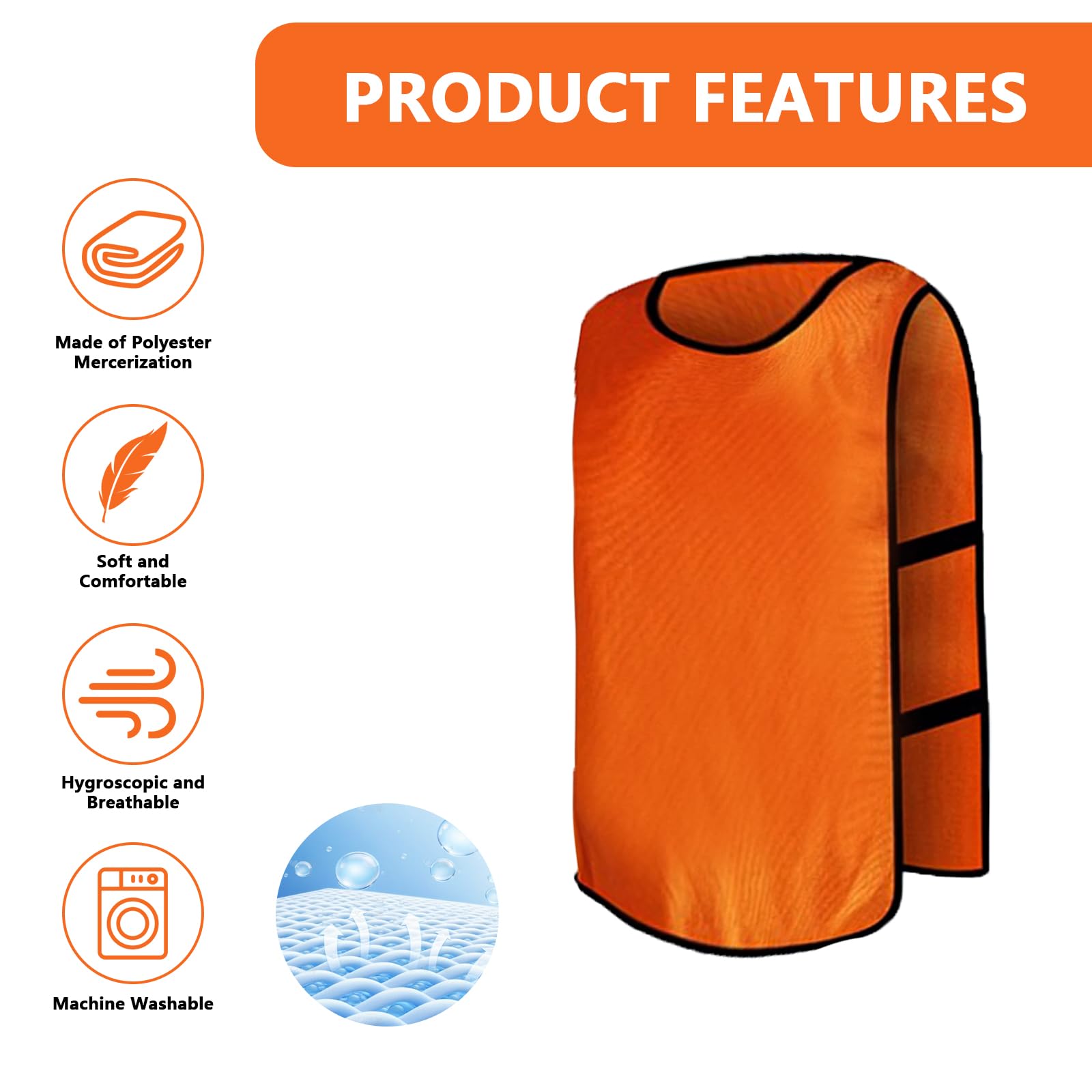 Lot de 10 gilets d'entraînement de football/sport – Bavoirs réversibles pour enfants, jeunes et adultes (orange/bleu), Orange/Bleu-S pour enfants, S
