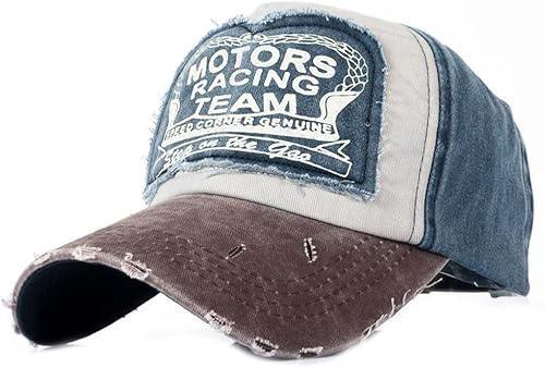 Gorra de béisbol vintage de algodón de mezclilla con borde deshilachado, ajustable, unisex