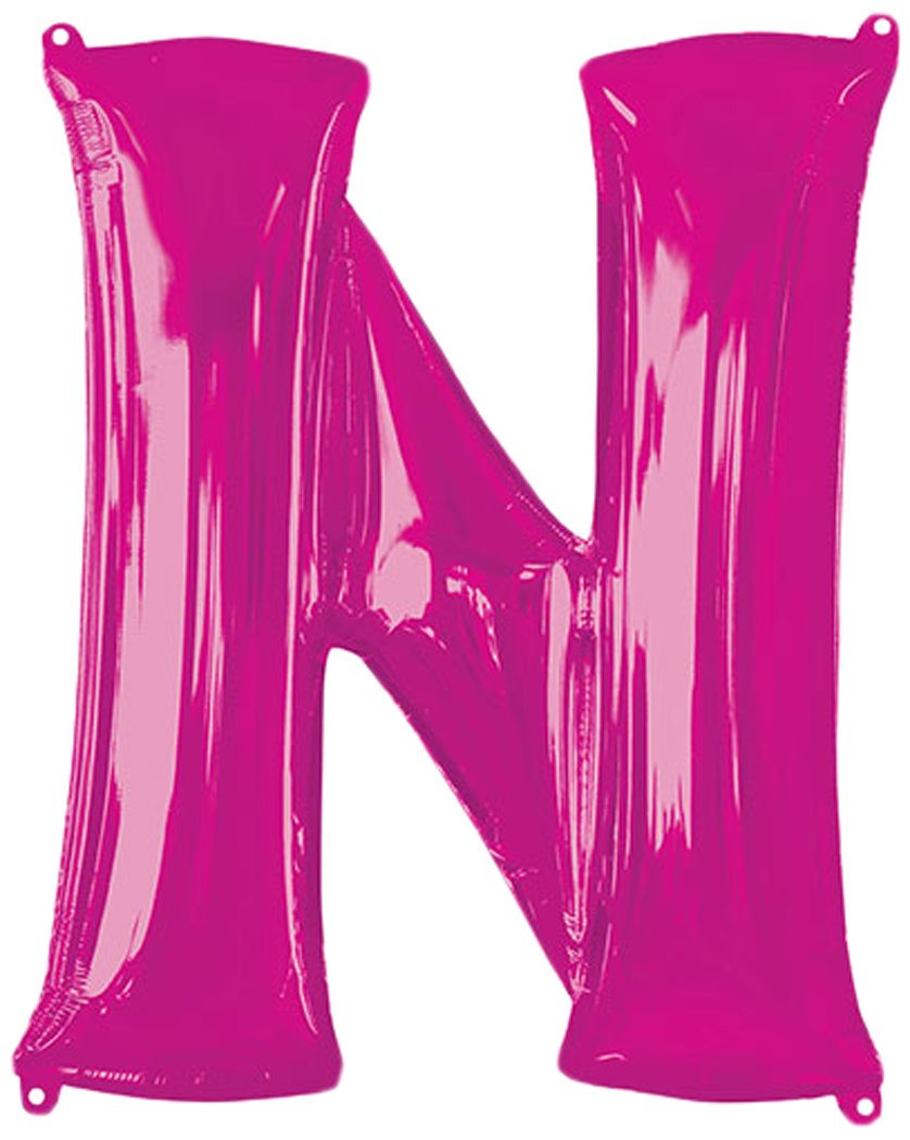 Amscan 3542801 Pink Letter N Foil Balloon-1 Pc, 34"