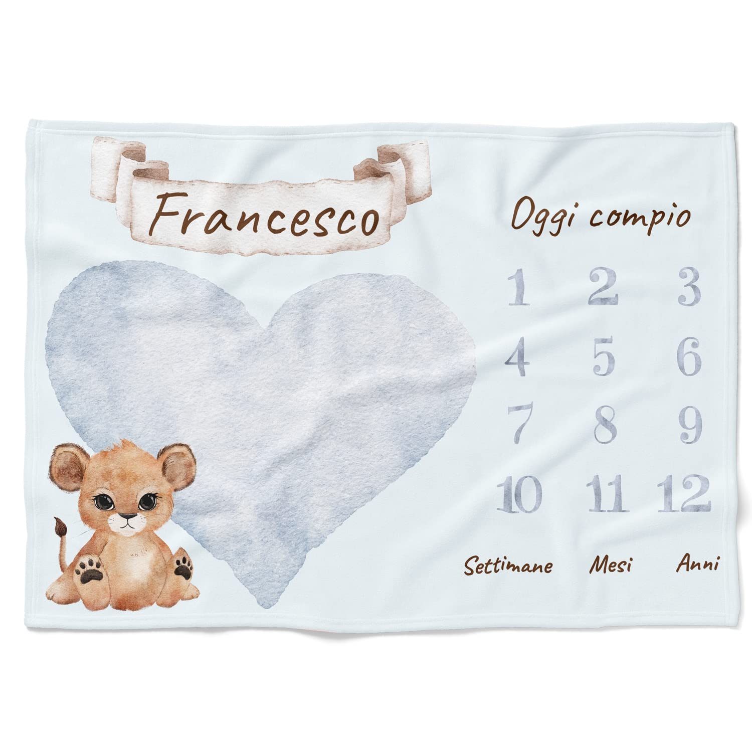 Coperta personalizzabile per bambini con motivo animali, motivo colorato, per neonati e neonate