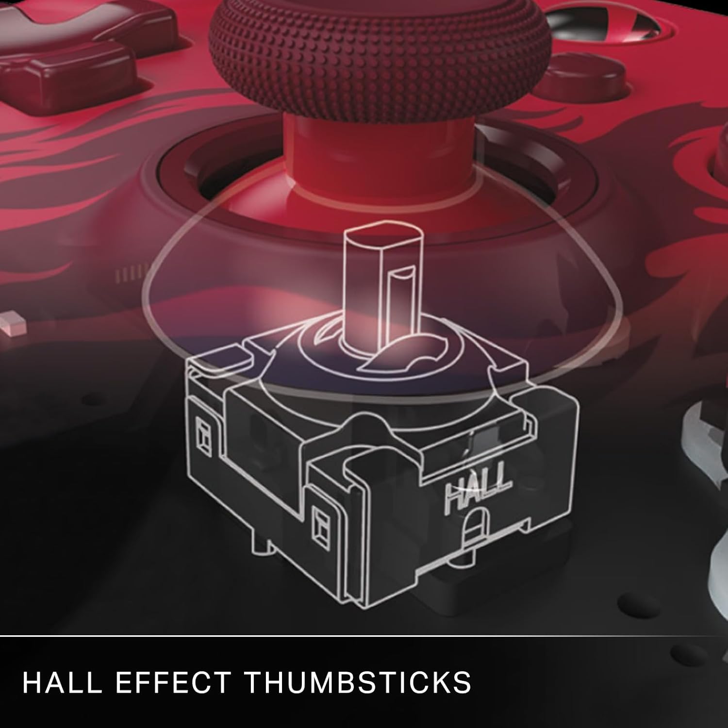 PowerA Advantage Wired Controller for Xbox Series X|S - Red Flame, gamepad, hall effect thumbsticks, gaming controller, USB-C, Works with Xbox One, Officially Licensed - Image 3