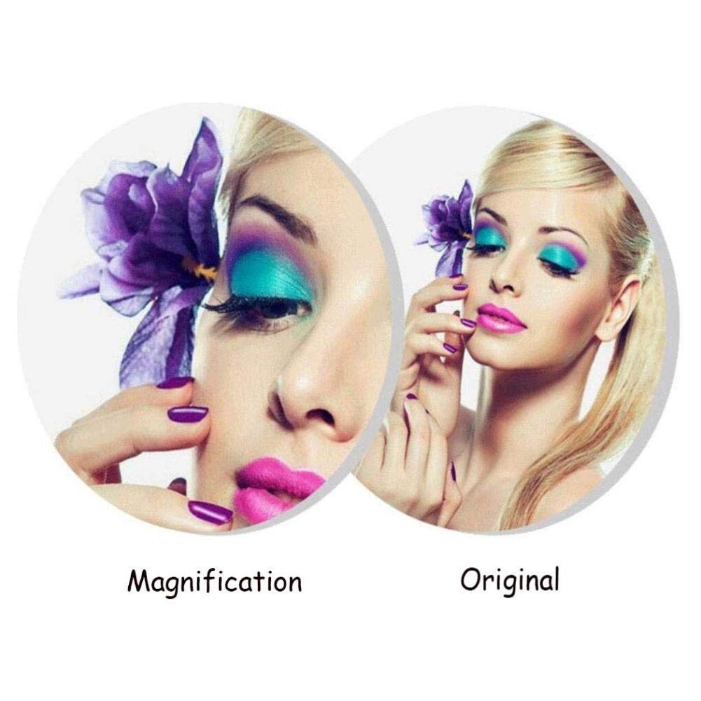 Espejo de maquillaje Montaje en pared, giratorio de 360° Extensible Aumento de 3X Espejo de baño de Doble Cara Espejo de belleza de Forma Redonda plegable, Chrome_8inch (Gold 8inch)