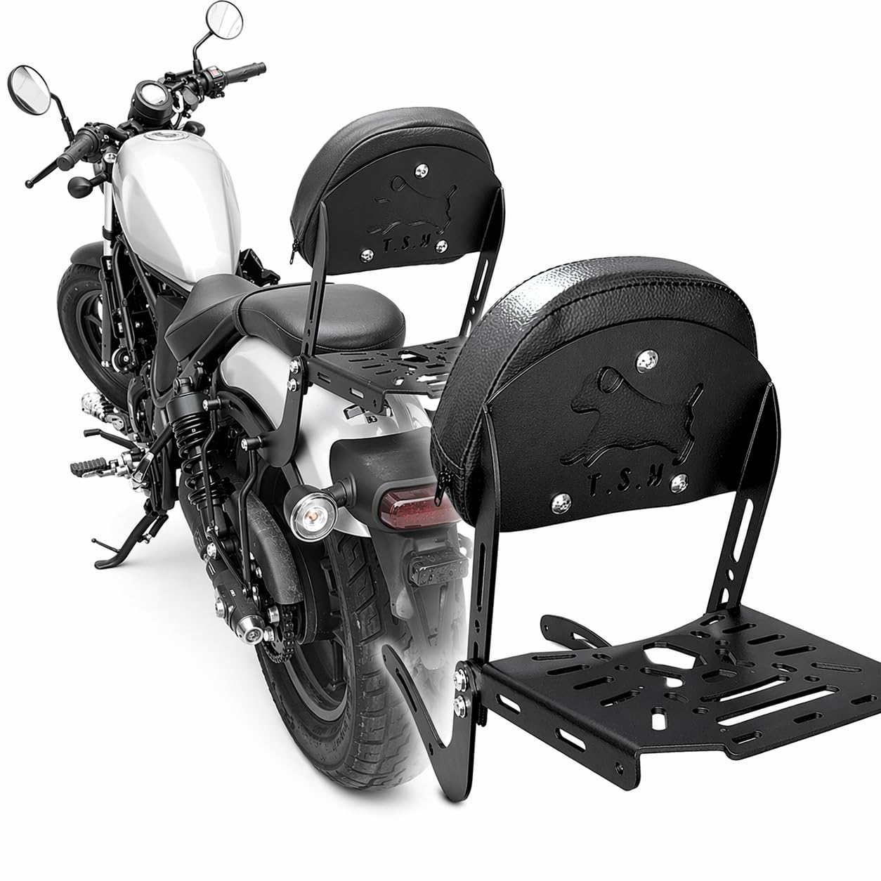Amazon | T.S.H バイク用バックレスト付きリアキャリア Honda Rebel