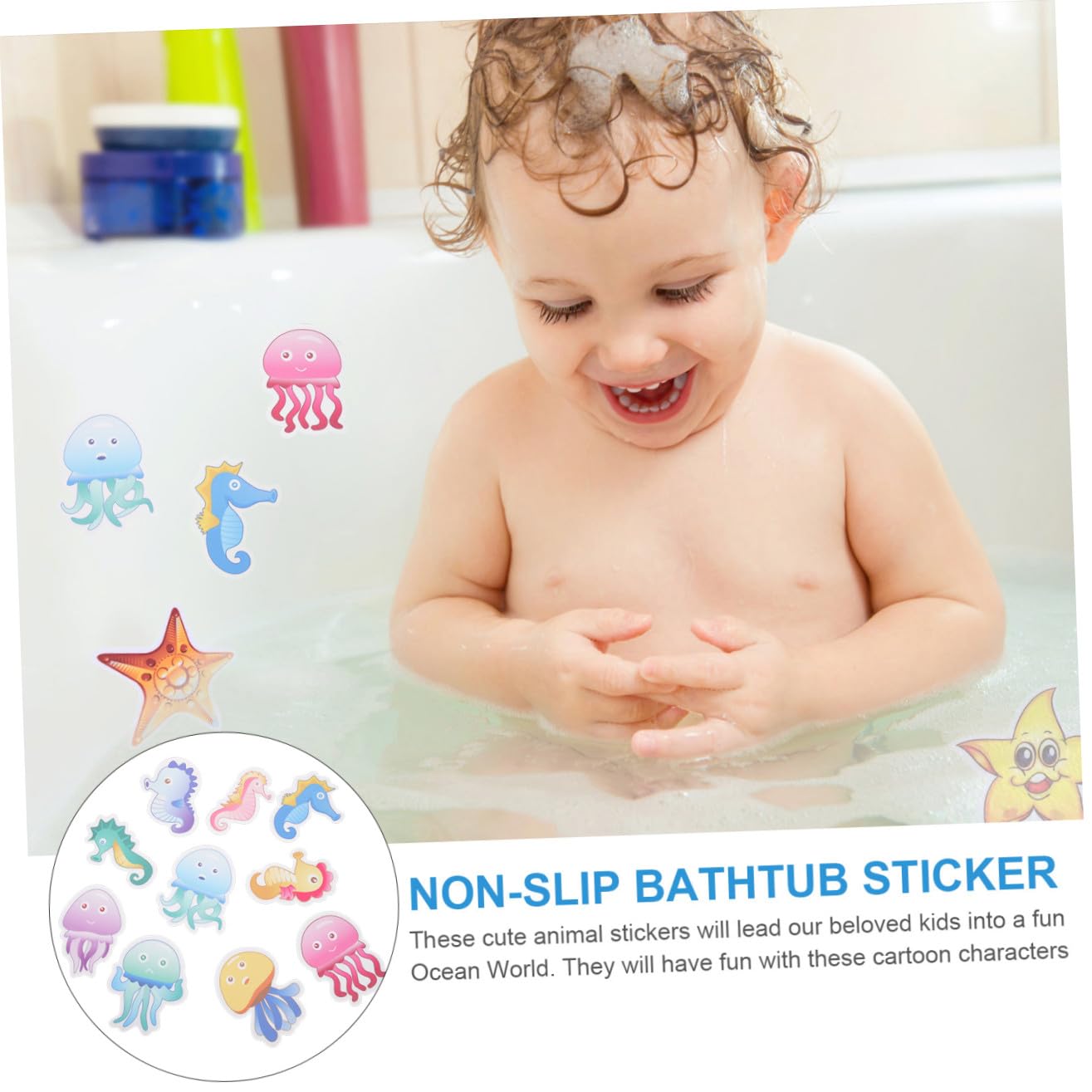 Ciieeo Dibujos Animados De Baño Antideslizante El Bañera para Slip Stickers Infantiles Alcallatas Pared Pegatinas De Baño Antideslizantes De Polivinilo 10 Piezas X 4