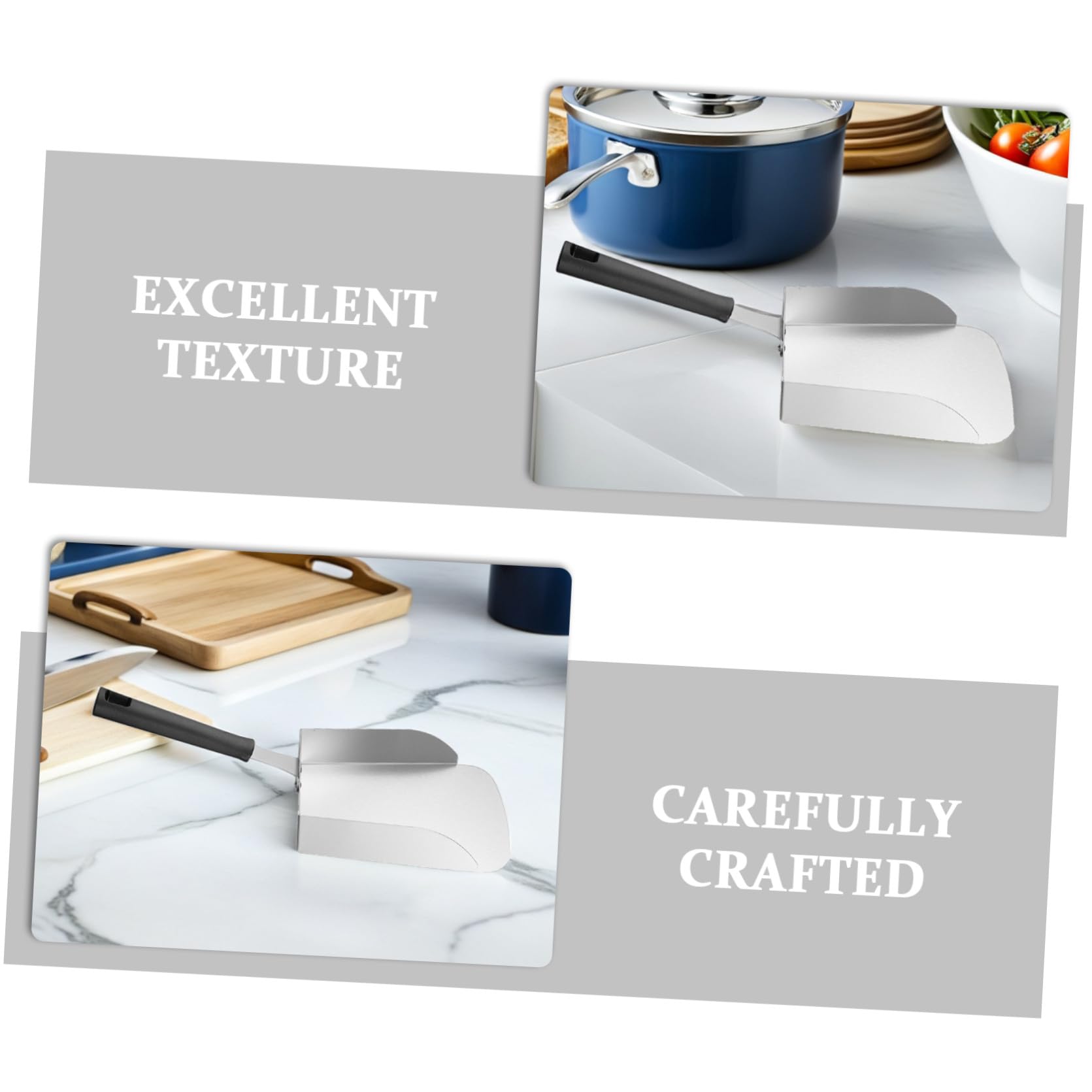 Pala Cómoda de Acero Inoxidable para Comida Diseño Ergonómico Rebabas para Uso en Cocina Doméstica y Supermercados