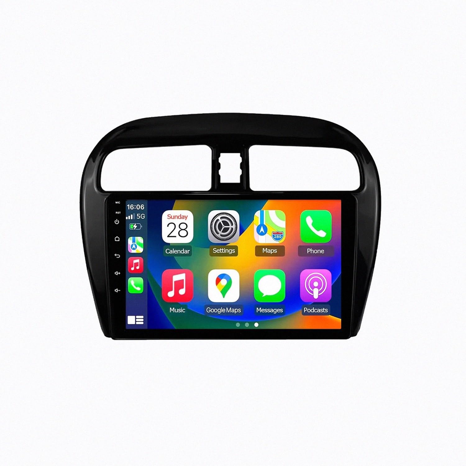 Ekran Carplay dla Mitsubishi Mirage Space Star Dodge 2012-2023 Mirror Link, Asystent Głosowy, Nawigacja W Czasie Rzeczywistym, Ekran Dotykowy, Bluetooth, Sterowanie Głosowe, 4 Rdzeń 2G+32G