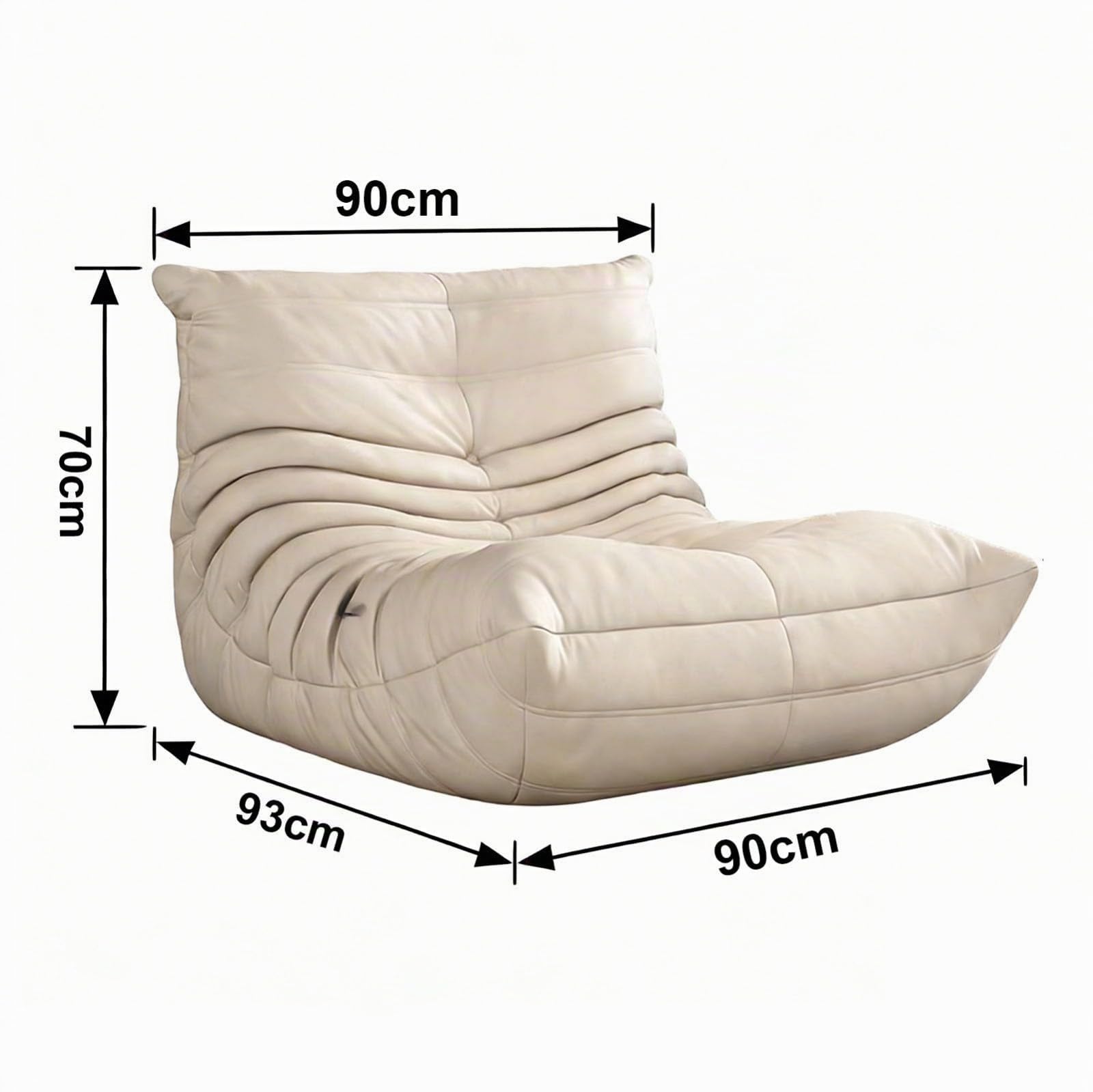 Fauteuil Togo,Grand Pouf Poire pour Adultes,Lazy Canapé Individuel Canapé de Sol,avec Mousse Confortable Haute Densité,pour Salon, Chambre À Coucher, Jeux et Bureau A,90 * 93 * 70CM
